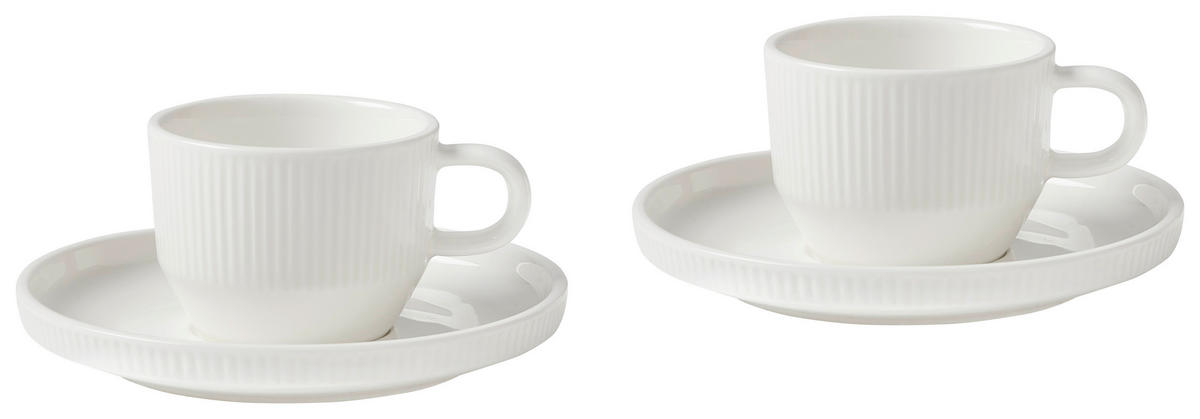 ESZPRESSZÓ CSÉSZE ÉS CSÉSZEALJ  - fehér, Design, kerámia - Dieter Knoll