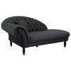 RÉCAMIERE Anthrazit Velours  - Anthrazit/Schwarz, Design, Holz/Textil (216/91/103cm) - MID.YOU