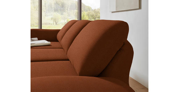 ECKSOFA  in Flachgewebe Kupferfarben Armteilverstellung, Relaxfunktion, Drehsitzfunktion  175-224/255-365 cm  - Schwarz/Kupferfarben, Design, Textil/Metall (175-224/255-365cm) - Dieter Knoll