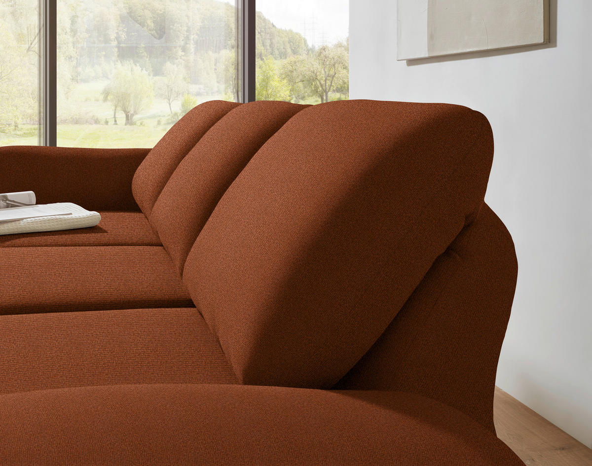 ECKSOFA  in Flachgewebe Kupferfarben  175-224/255-365 cm  - Schwarz/Kupferfarben, Design, Textil/Metall (175-224/255-365cm) - Dieter Knoll