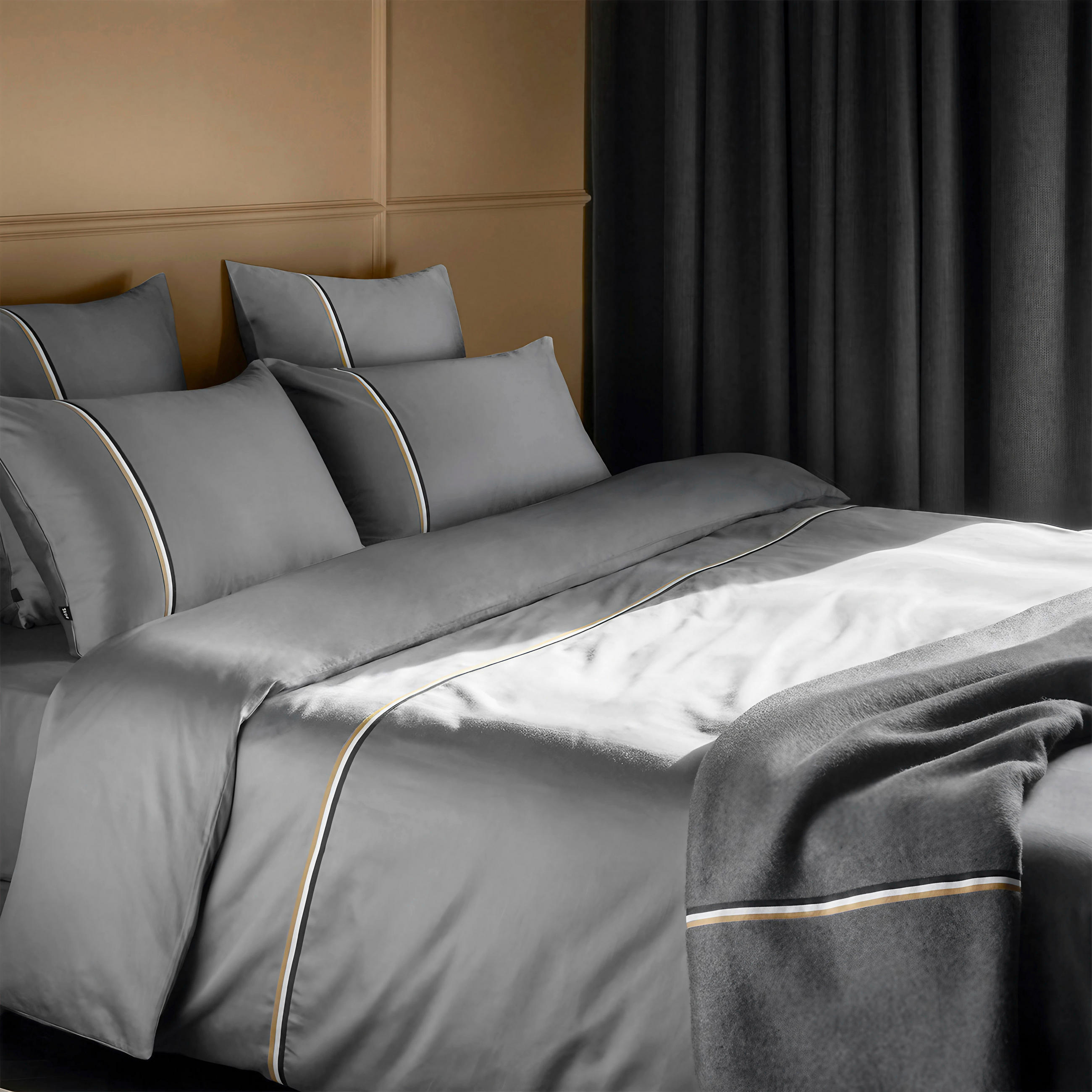 BETTWÄSCHE 140/200 cm  - Dunkelgrau, Design, Textil (140/200cm) - Hugo Boss