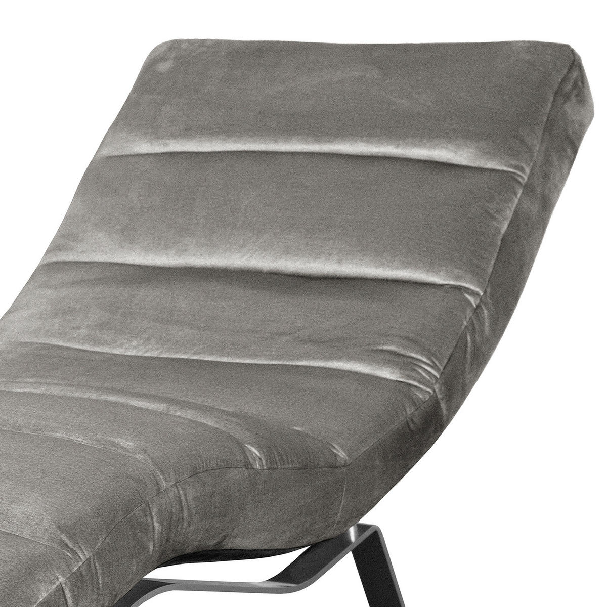 RELAXLIEGE Samt Dunkelgrau  - Dunkelgrau/Silberfarben, Design, Textil/Metall (65/65-95/171cm) - Livetastic