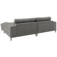 ECKSOFA  in Flachgewebe Hellgrau  253/177 cm  - Hellgrau/Schwarz, Design, Textil/Metall (253/177cm) - Dieter Knoll