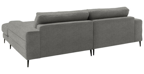 ECKSOFA  in Flachgewebe Hellgrau  253/177 cm  - Hellgrau/Schwarz, Design, Textil/Metall (253/177cm) - Dieter Knoll