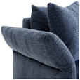 ECKSOFA in Chenille Blau  - Blau/Schwarz, KONVENTIONELL, Textil/Metall (291/153cm) - Hom`in