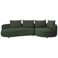 BIGSOFA in Chenille Waldgrün  - Waldgrün/Schwarz, Design, Kunststoff/Textil (322/82/154cm) - home24