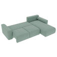 ECKSOFA in Velours Mintgrün  293/195 cm  - Chromfarben/Mintgrün, KONVENTIONELL, Kunststoff/Textil (293/195cm) - Carryhome