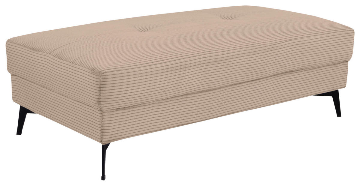 HOCKER ZERO Cord Graubraun  - Graubraun/Schwarz, Trend, Textil/Metall (140/46/80cm) - Livetastic