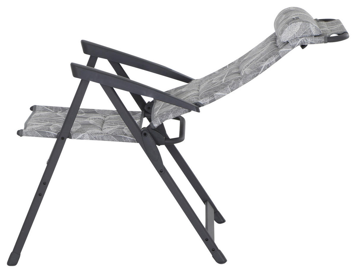 CAMPINGSESSEL - Anthrazit/Grau, KONVENTIONELL, Textil/Metall (61/121/68cm) - Siena Garden