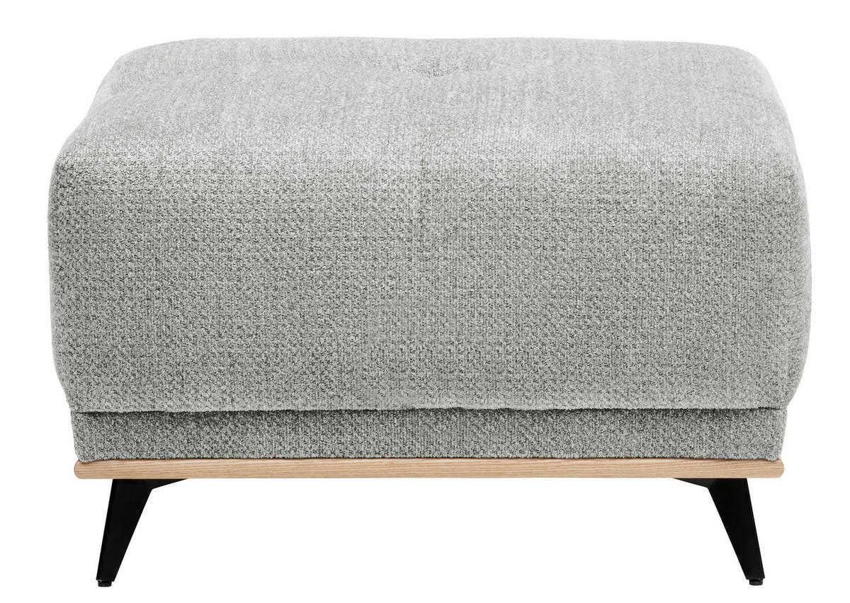 HOCKER in Textil Grau  - Schwarz/Grau, Modern, Holz/Textil (73/47/73cm) - home24