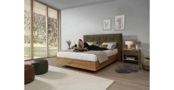 BOXSPRINGBETT 180/200 cm  in Waldgrün, Wildeiche  - Waldgrün/Wildeiche, Natur, Holz/Textil (180/200cm) - Valnatura