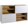 AKTENREGAL Eiche Artisan, Weiß Hochglanz  - Weiß Hochglanz/Eiche Artisan, Design, Holzwerkstoff (140/87/35,6cm) - Carryhome