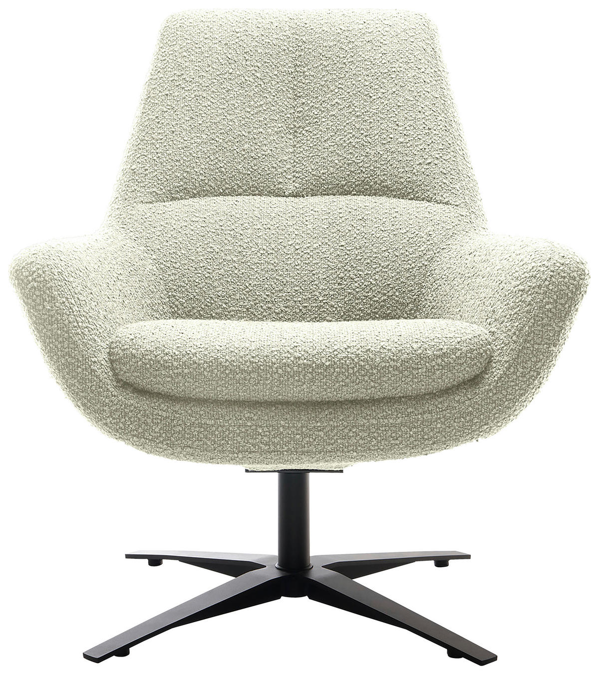 SESSEL BE ORGANIC Bouclé Weiß    - Schwarz/Weiß, MODERN, Textil/Metall (81/92/83cm) - Trendmanufaktur