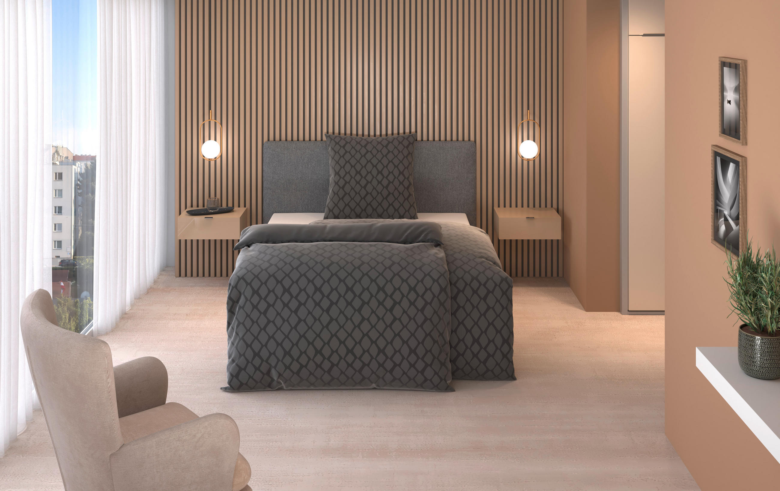 WENDEBETTWÄSCHE STRIPES DK Satin 155/220 cm  - Anthrazit, Design, Textil (155/220cm) - Dieter Knoll