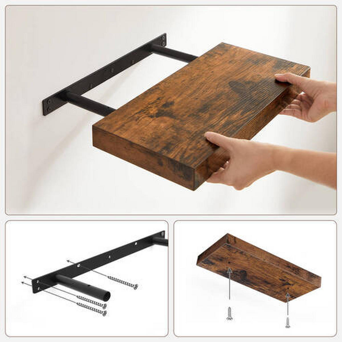 WANDREGAL Braun, Schwarz  - Schwarz/Braun, Basics, Holzwerkstoff (40/3,8/20cm) - Boxxx