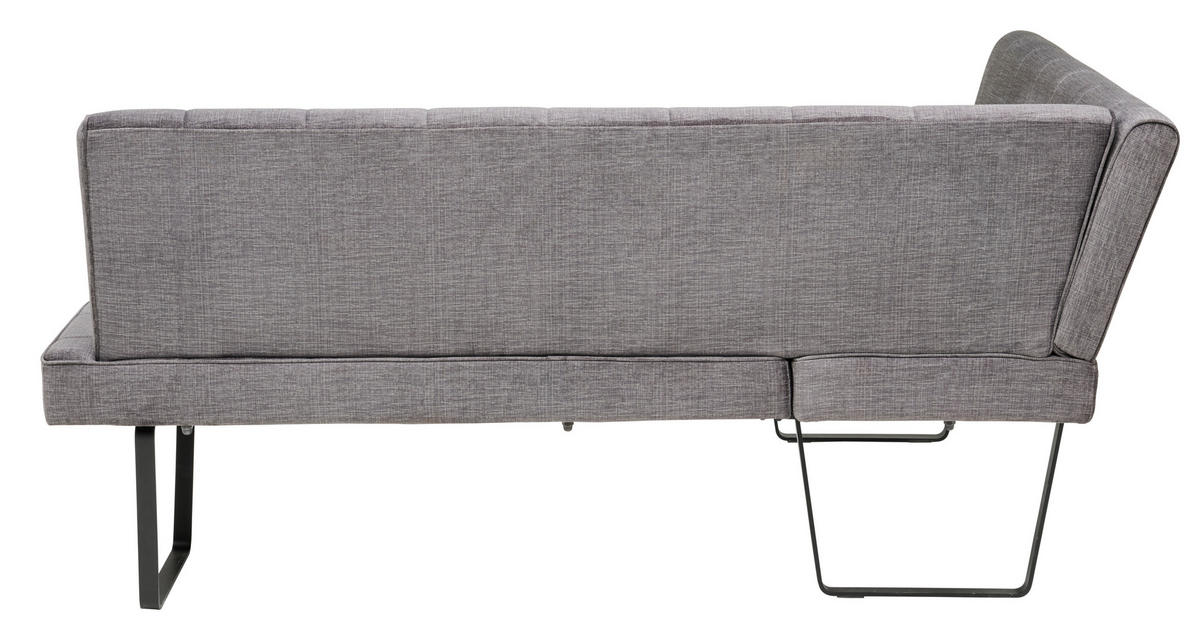 ECKBANK 150/190 cm  in Dunkelgrau  - Dunkelgrau/Schwarz, KONVENTIONELL, Textil/Metall (150/190cm) - MID.YOU