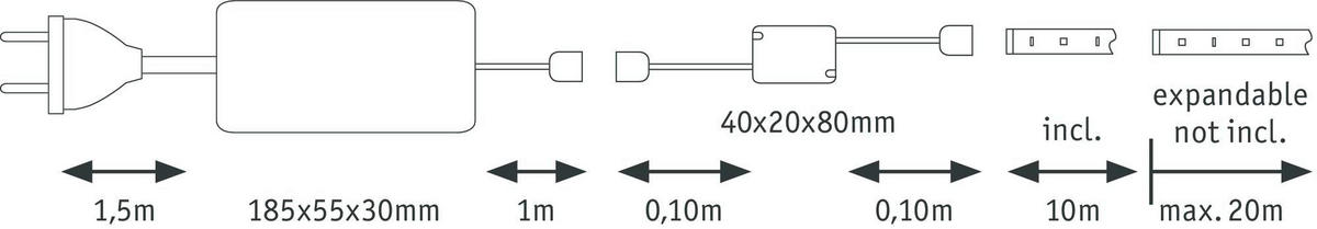LED-STRIP 1000 cm   - Silberfarben, Basics, Kunststoff (1000cm) - Paulmann