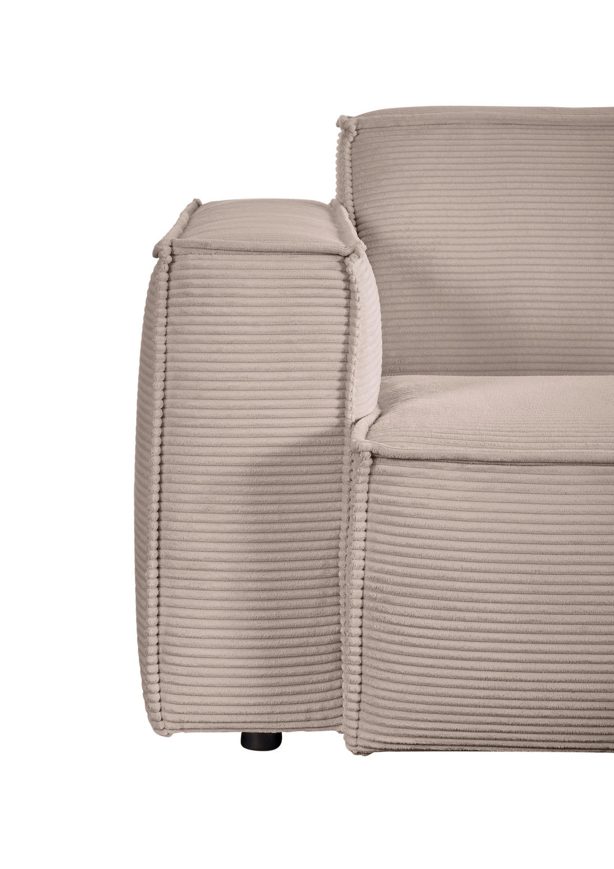 ECKSOFA Taupe Cord  - Taupe/Schwarz, KONVENTIONELL, Kunststoff/Textil (254/224cm) - Hom`in