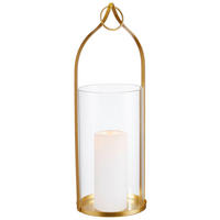 LATERNE - Goldfarben, LIFESTYLE, Glas/Metall (14/40,7cm) - Ambia Home