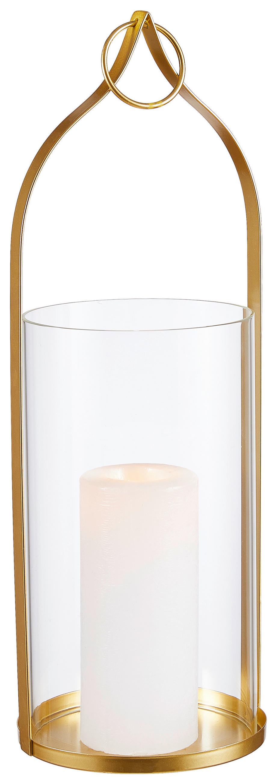 LATERNE - Goldfarben, LIFESTYLE, Glas/Metall (14/40,7cm) - Ambia Home