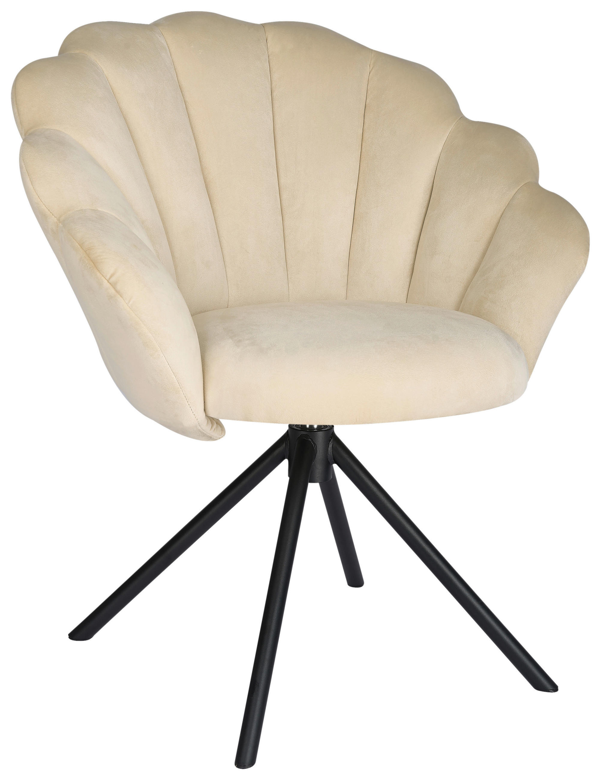 STUHL - Beige/Schwarz, Design, Textil/Metall (72/86/63cm) - Milino