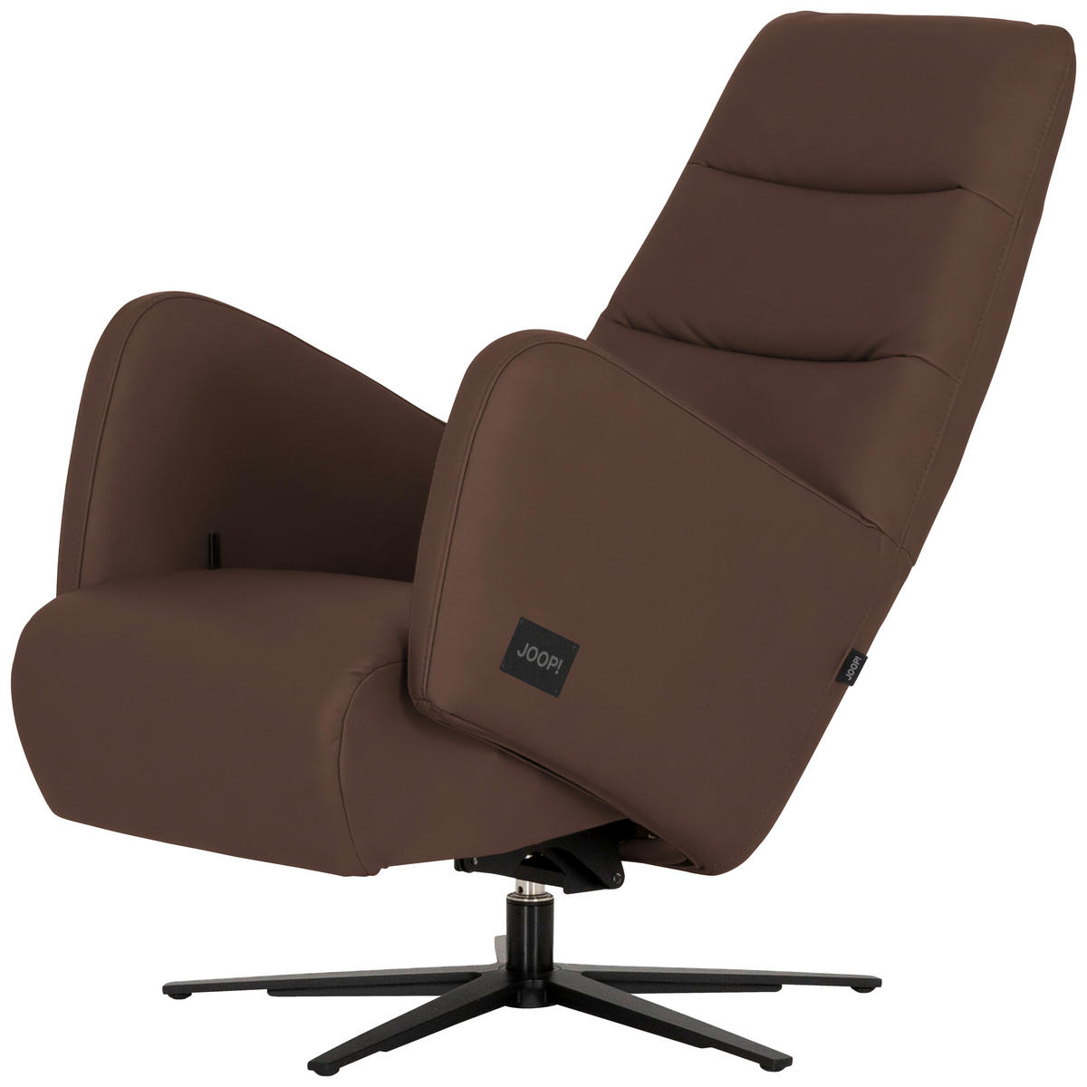 RELAXSESSEL Leder Mokka  - Schwarz/Mokka, Modern, Leder/Metall (66/110/83cm) - Joop!