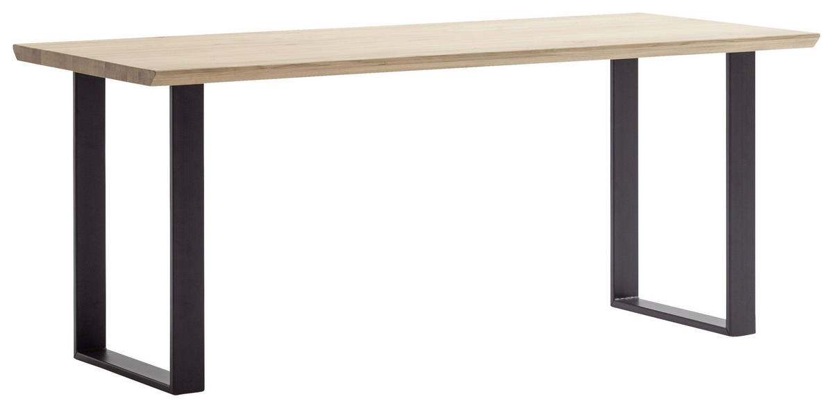 SCHREIBTISCH 180/80/76 cm  in  - Schwarz, KONVENTIONELL, Holz/Metall (180/80/76cm) - Linea Natura