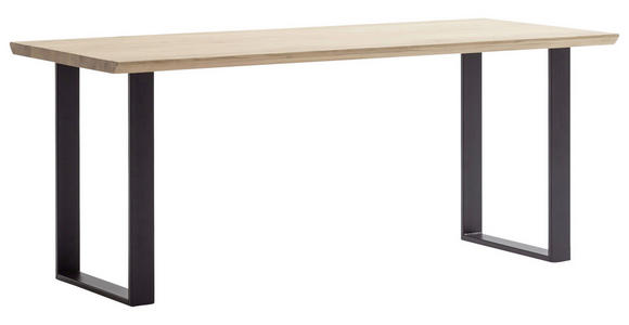 SCHREIBTISCH 180/80/76 cm  in  - Schwarz, KONVENTIONELL, Holz/Metall (180/80/76cm) - Linea Natura