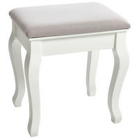 HOCKER Webstoff Kiefer Grau, Weiß  - Weiß/Grau, LIFESTYLE, Holz/Textil (40/45/30cm) - Landscape
