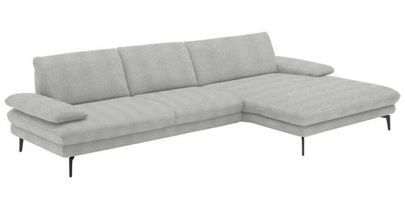 ECKSOFA in Chenille Ecru 310/180 cm - Ecru/Schwarz, Design, Textil/Metall (310/180cm) - Dieter Knoll