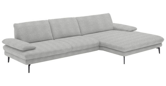 ECKSOFA in Chenille Ecru  - Ecru/Schwarz, Design, Textil/Metall (310/180cm) - Dieter Knoll