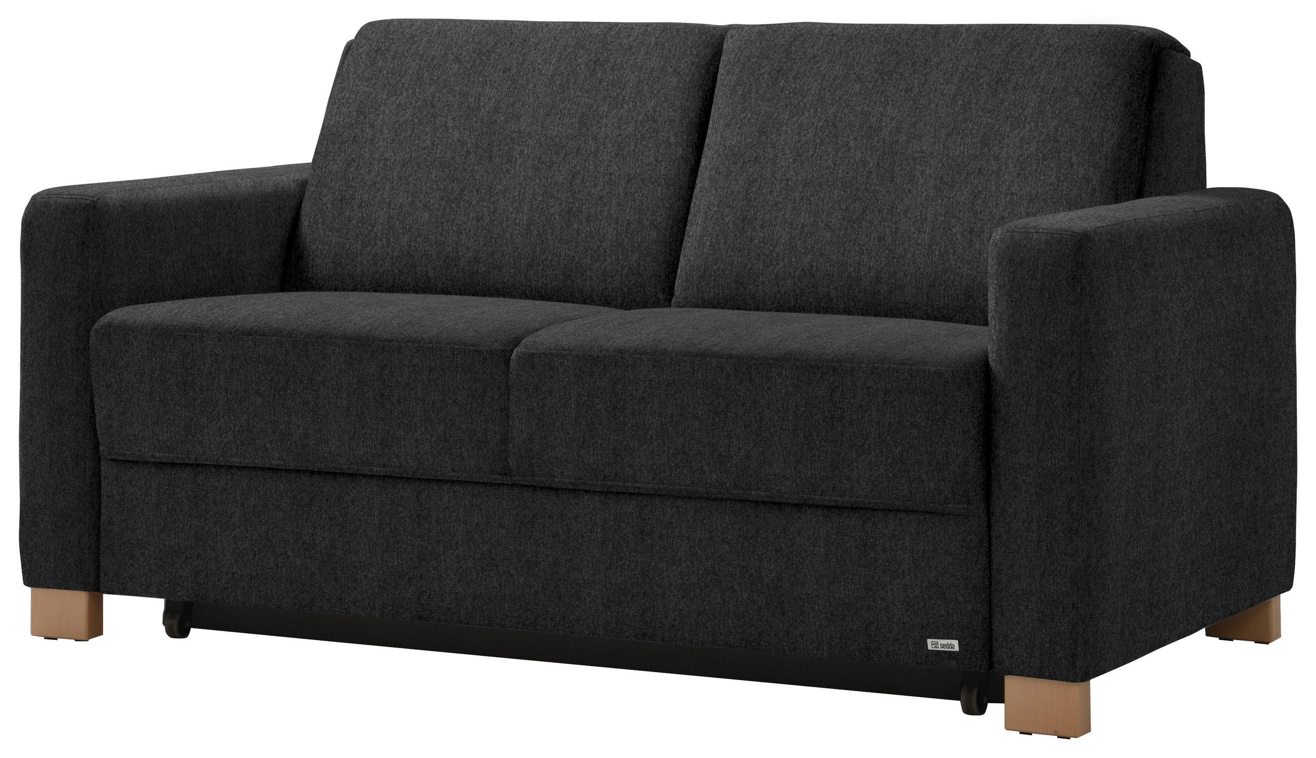 SCHLAFSOFA in Anthrazit  - Anthrazit/Naturfarben, KONVENTIONELL, Holz/Textil (160/86/92cm) - Sedda