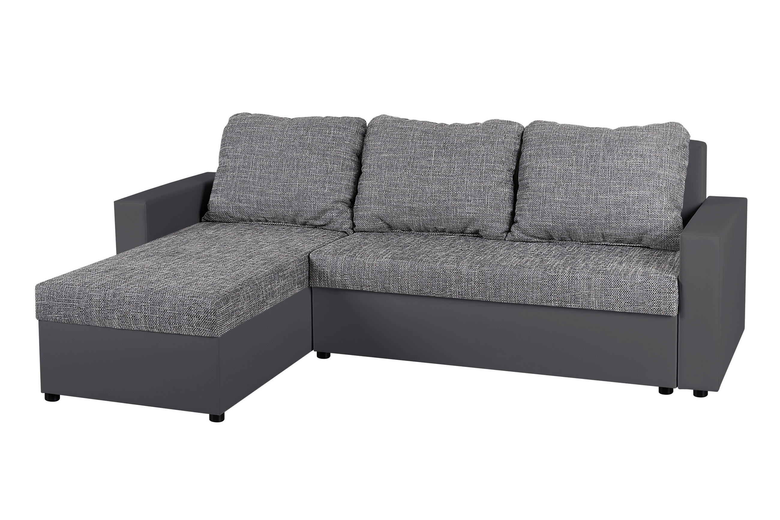 ROHOVÁ SEDAČKA, textil, kompozitné drevo, sivá - čierna/sivá, Design, kompozitné drevo/textil (147/228cm) - P & B