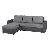 SAROKKANAPÉ textil, faalapú anyag szürke  - fekete/szürke, Design, műanyag/faalapú anyag (147/228cm) - P & B