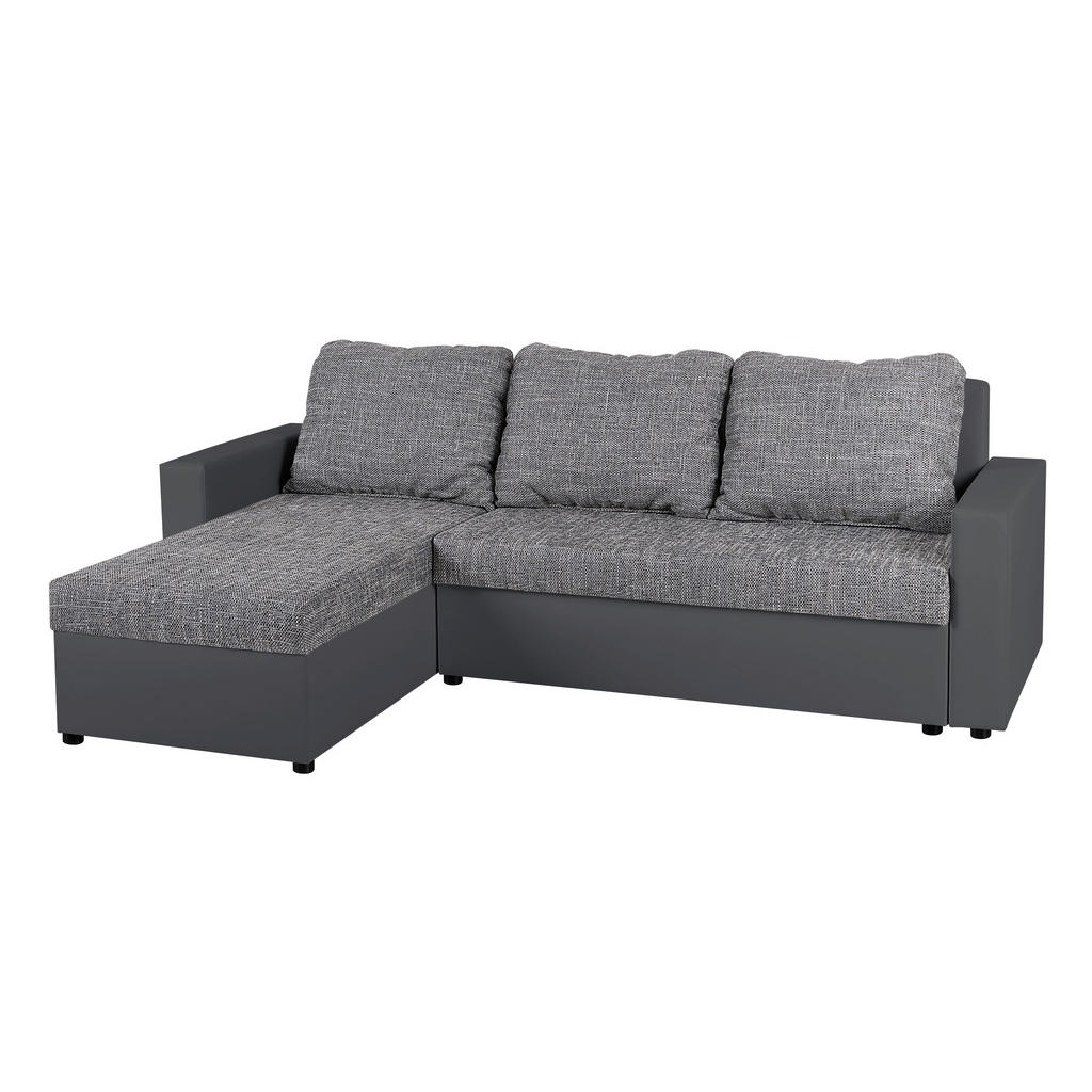P & B ROHOVÁ SEDAČKA, textil, kompozitné drevo, sivá