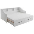 AUSZIEHBETT 90-180/200 cm  in Weiß  - Buchefarben/Weiß, KONVENTIONELL, Holzwerkstoff (90-180/200cm) - Carryhome