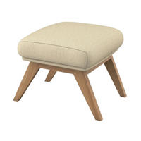 HOCKER Webstoff Beige  - Eichefarben/Beige, Design, Holz/Textil (54/41/41cm) - home24