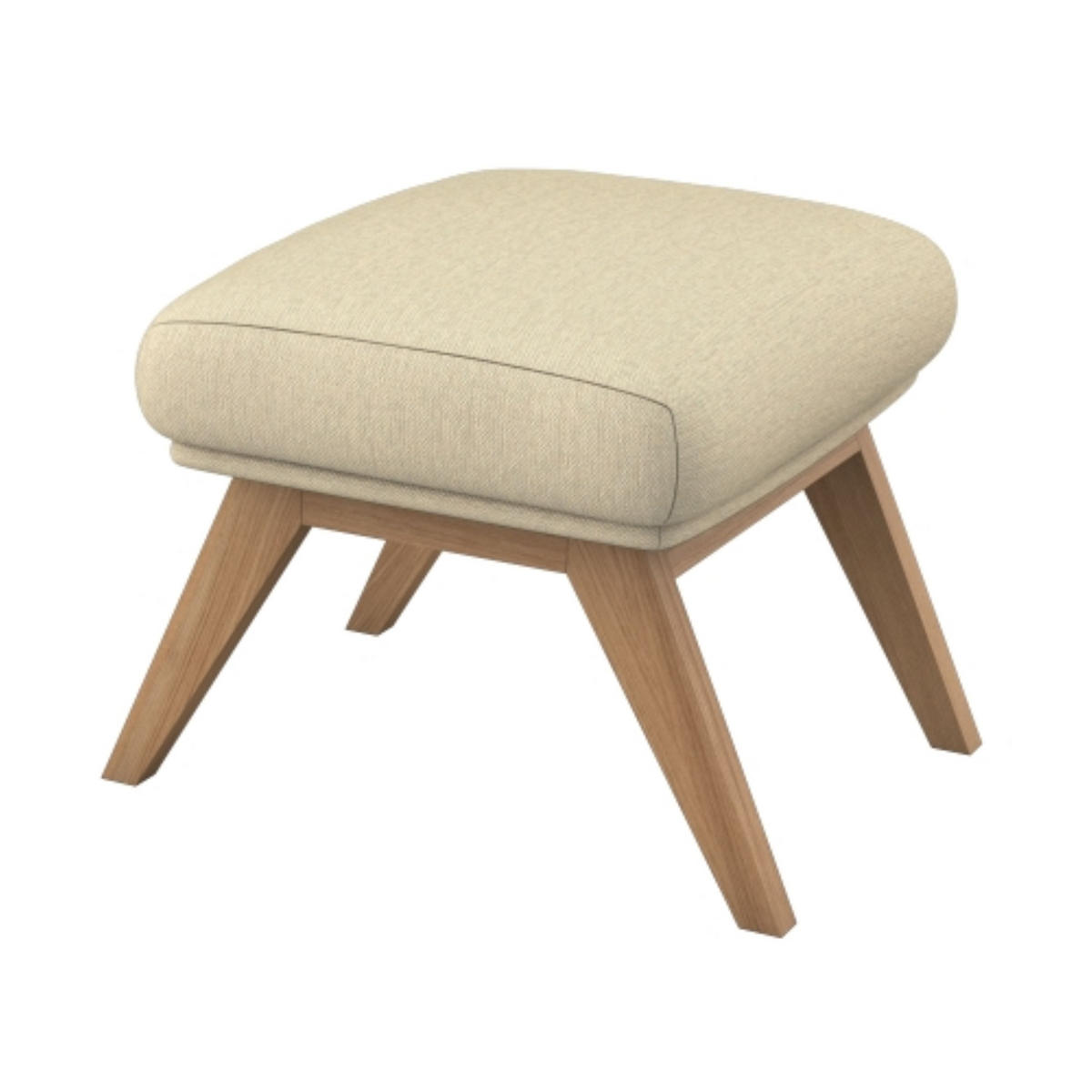 HOCKER Webstoff Beige  - Eichefarben/Beige, Design, Holz/Textil (54/41/41cm) - home24