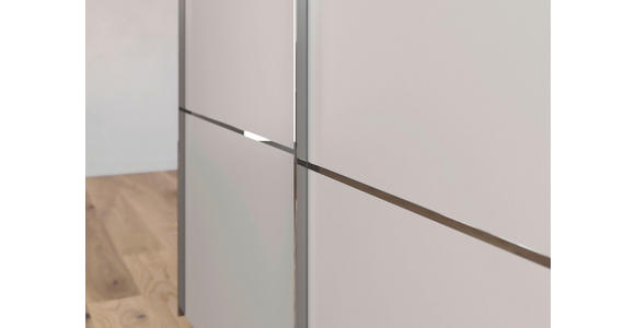 SCHWEBETÜRENSCHRANK 301/223/68 cm 3-türig Grau - Chromfarben/Grau, KONVENTIONELL, Glas/Holzwerkstoff (301/223/68cm) - Novel