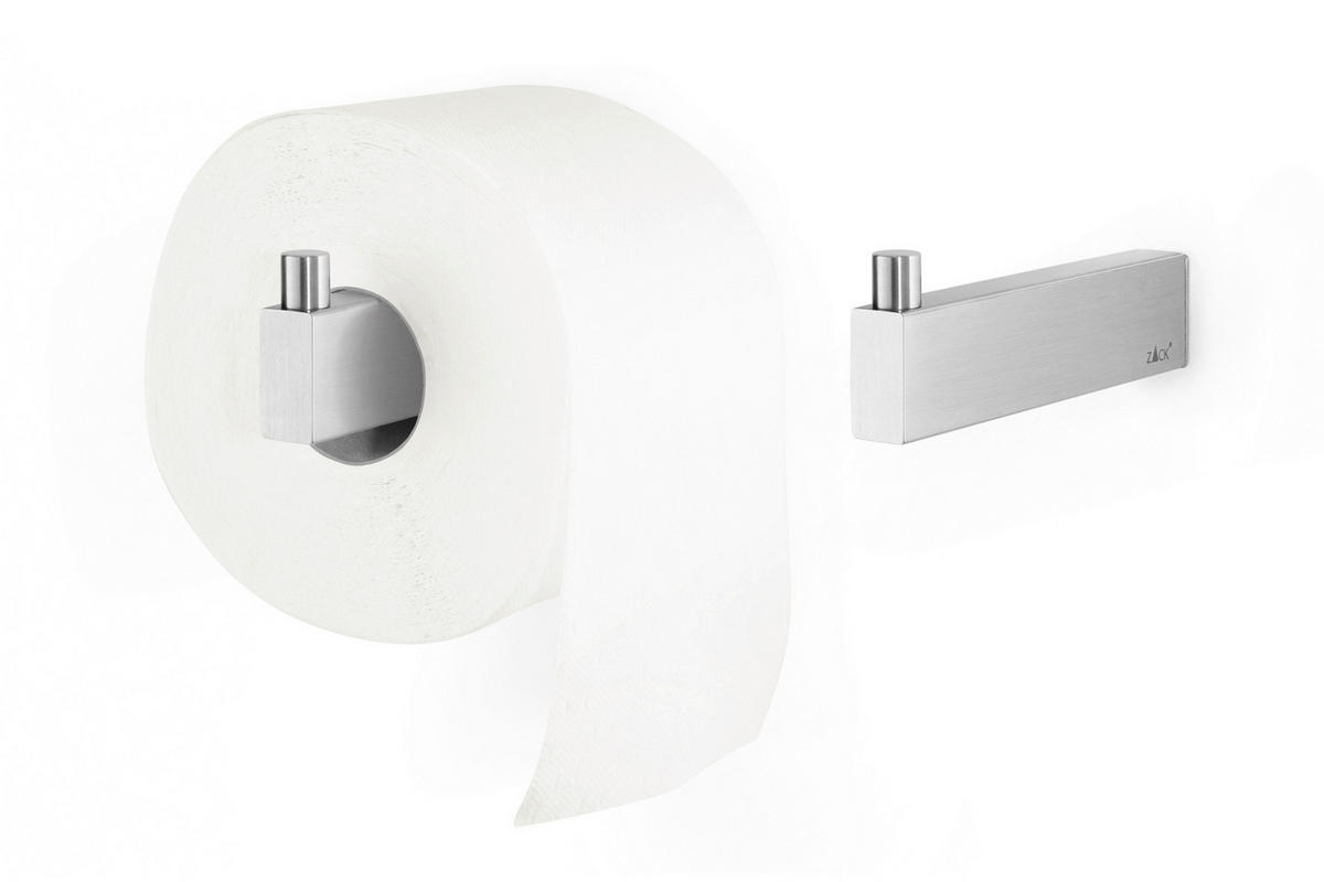 TOILETTENPAPIERHALTER - Edelstahlfarben, Basics, Metall (1,5/4,2/13cm) - Zack