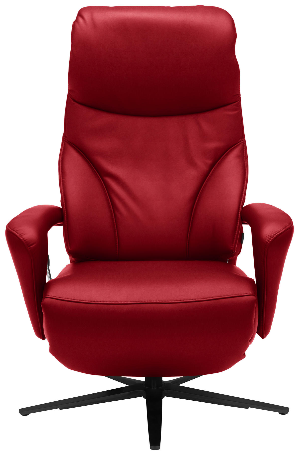 RELAXSESSEL in Leder Rot  - Rot/Schwarz, Design, Leder/Metall (75/106/88cm) - Dieter Knoll