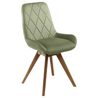 STUHL Lederlook (vegan) Grün Eiche teilmassiv  - Eichefarben/Grün, KONVENTIONELL, Holz/Textil (58/87/64,5cm) - Linea Natura