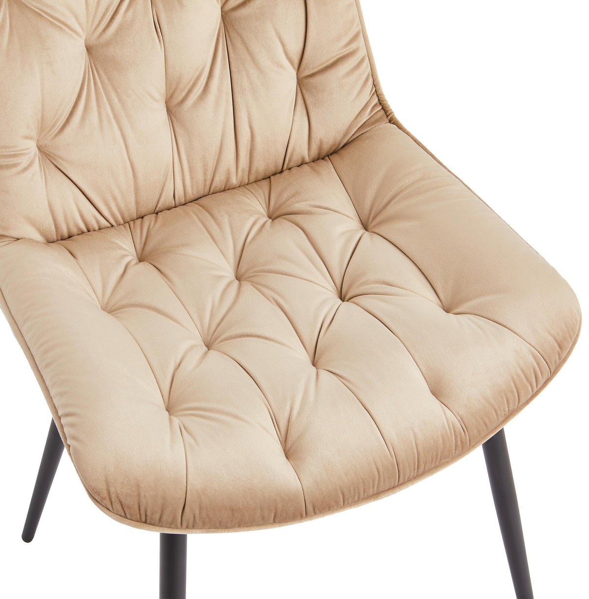 STUHL  in Eisen Samt Holz, Metall, Textil  - Taupe/Schwarz, MODERN, Holz/Textil (52/85/59cm) - Livetastic