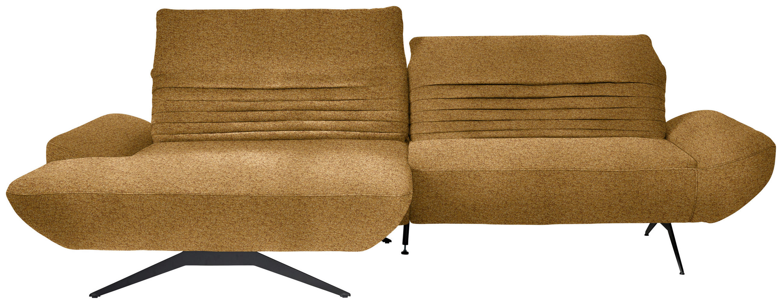 ECKSOFA  in Bouclé Currygelb  170-195/280 cm  - Currygelb/Schwarz, Design, Textil/Metall (170-195/280cm) - Dieter Knoll