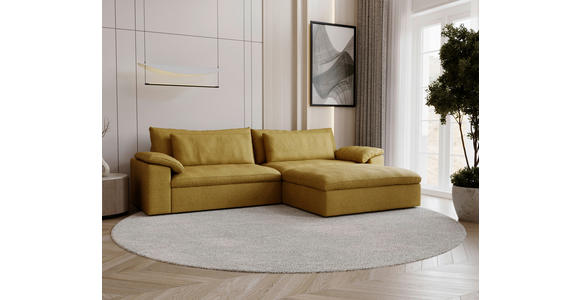 ECKSOFA  in Webstoff Currygelb  306/198 cm  - Currygelb/Schwarz, MODERN, Kunststoff/Textil (306/198cm) - Carryhome