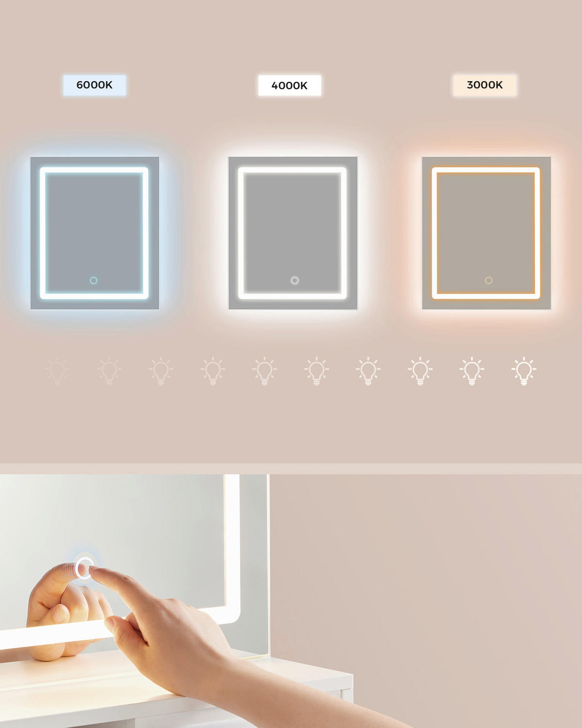 SCHMINKTISCH Weiß  - Weiß, Trend, Glas/Holzwerkstoff (80/40/132cm) - Boxxx