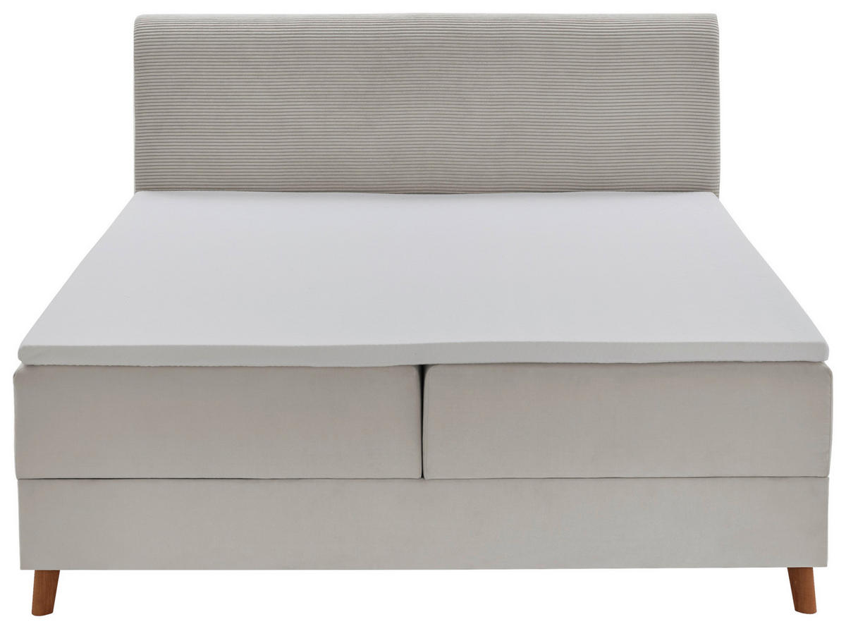 BOXSPRINGBETT 180/200 cm  in Beige  - Eichefarben/Beige, Design, Holz/Textil (180/200cm) - Boxxx