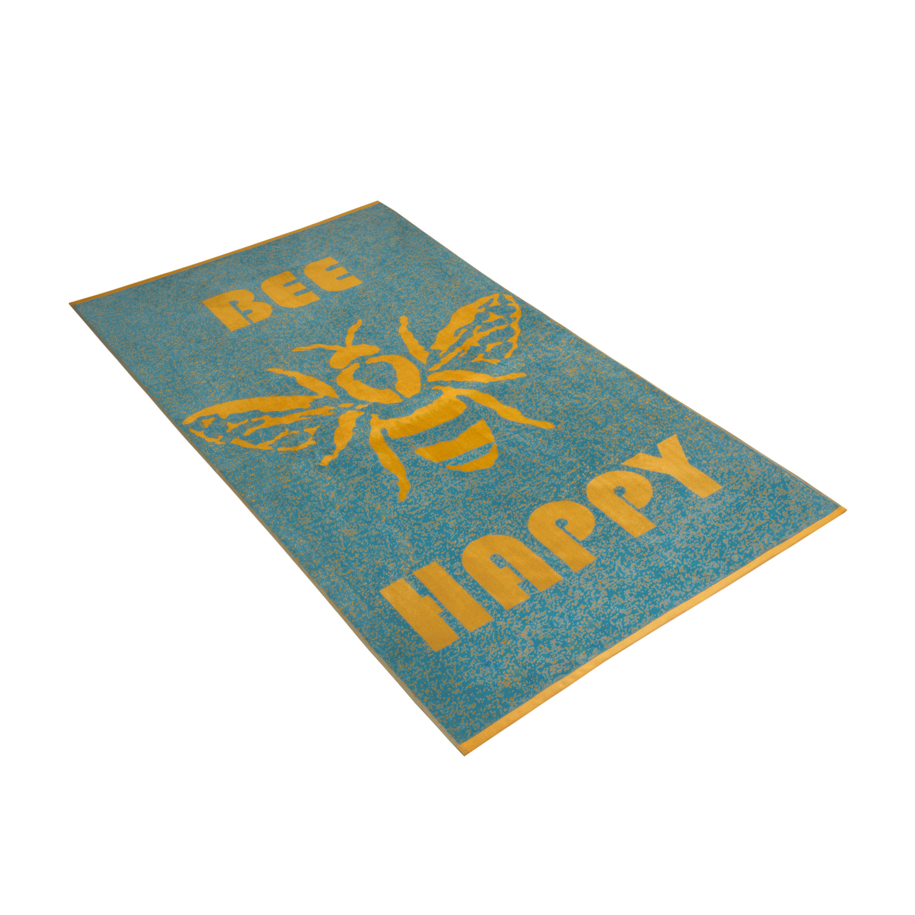 STRANDTUCH Bee Happy 100/180 cm  - Blau, KONVENTIONELL, Textil (100/180cm) - Vossen
