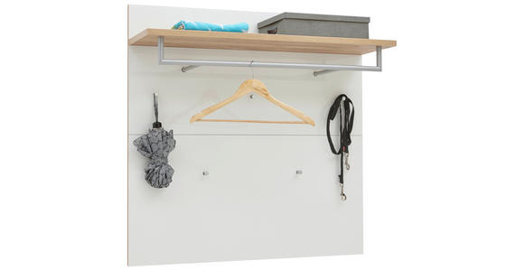 GARDEROBENPANEEL  in 97/97/30 cm  - Eichefarben/Weiß, Design, Glas/Holzwerkstoff (97/97/30cm) - Voleo