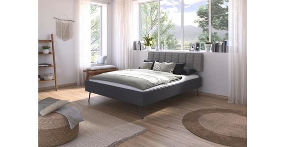BETT 160/200 cm  in Grau  - Grau, Design, Holzwerkstoff/Textil (160/200cm) - Carryhome